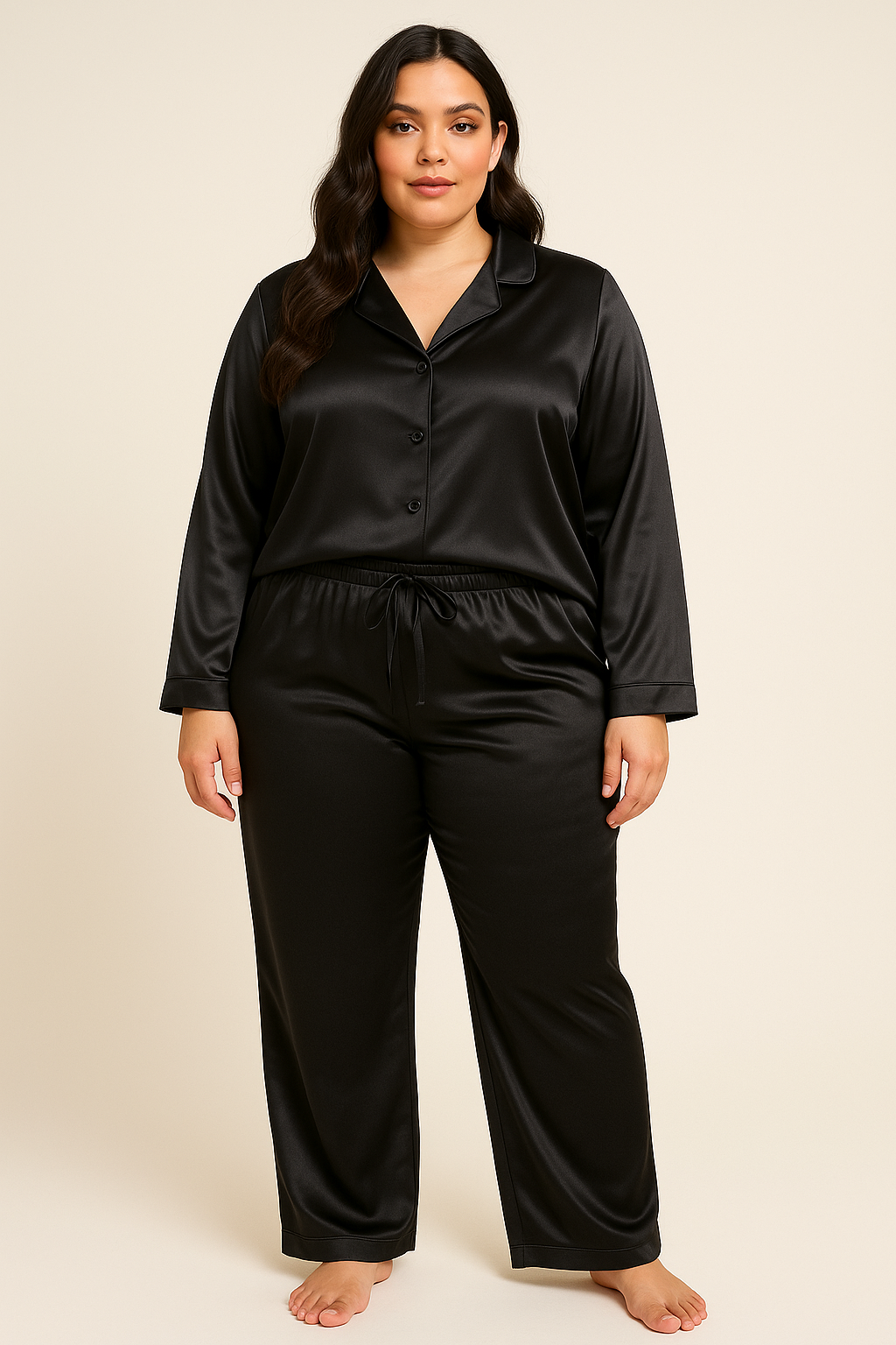 Luxury Silk Armany Pyjama Set Black