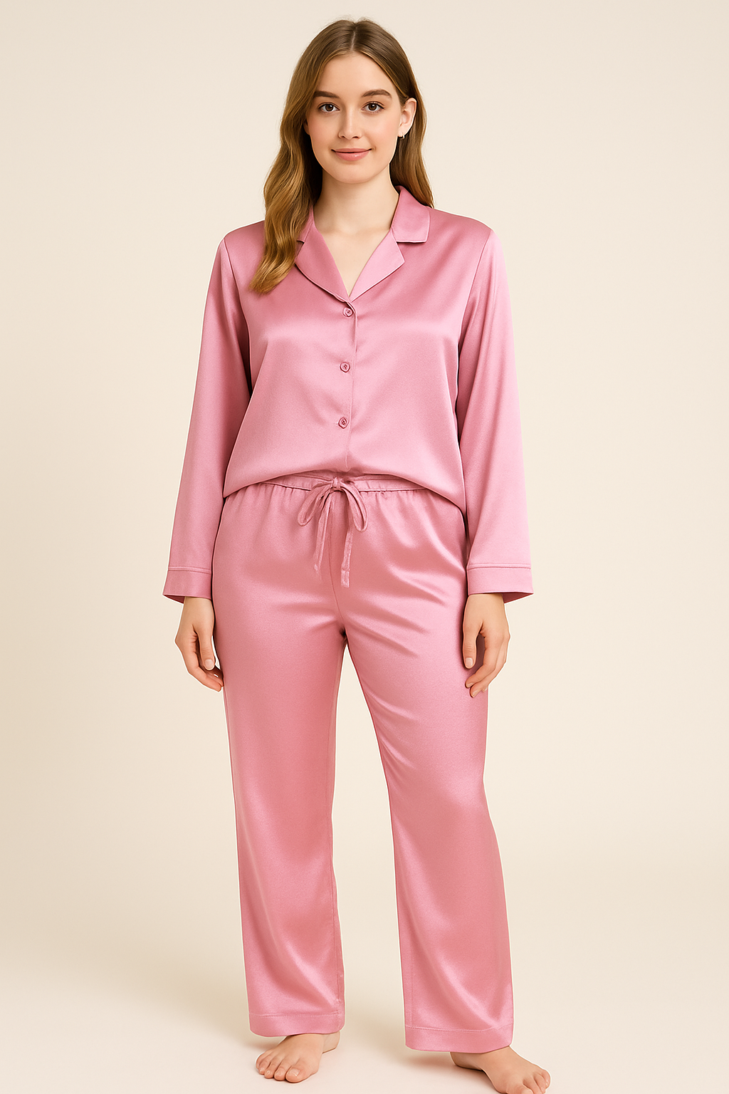 Luxury Silk Armany Pyjama Set Pink