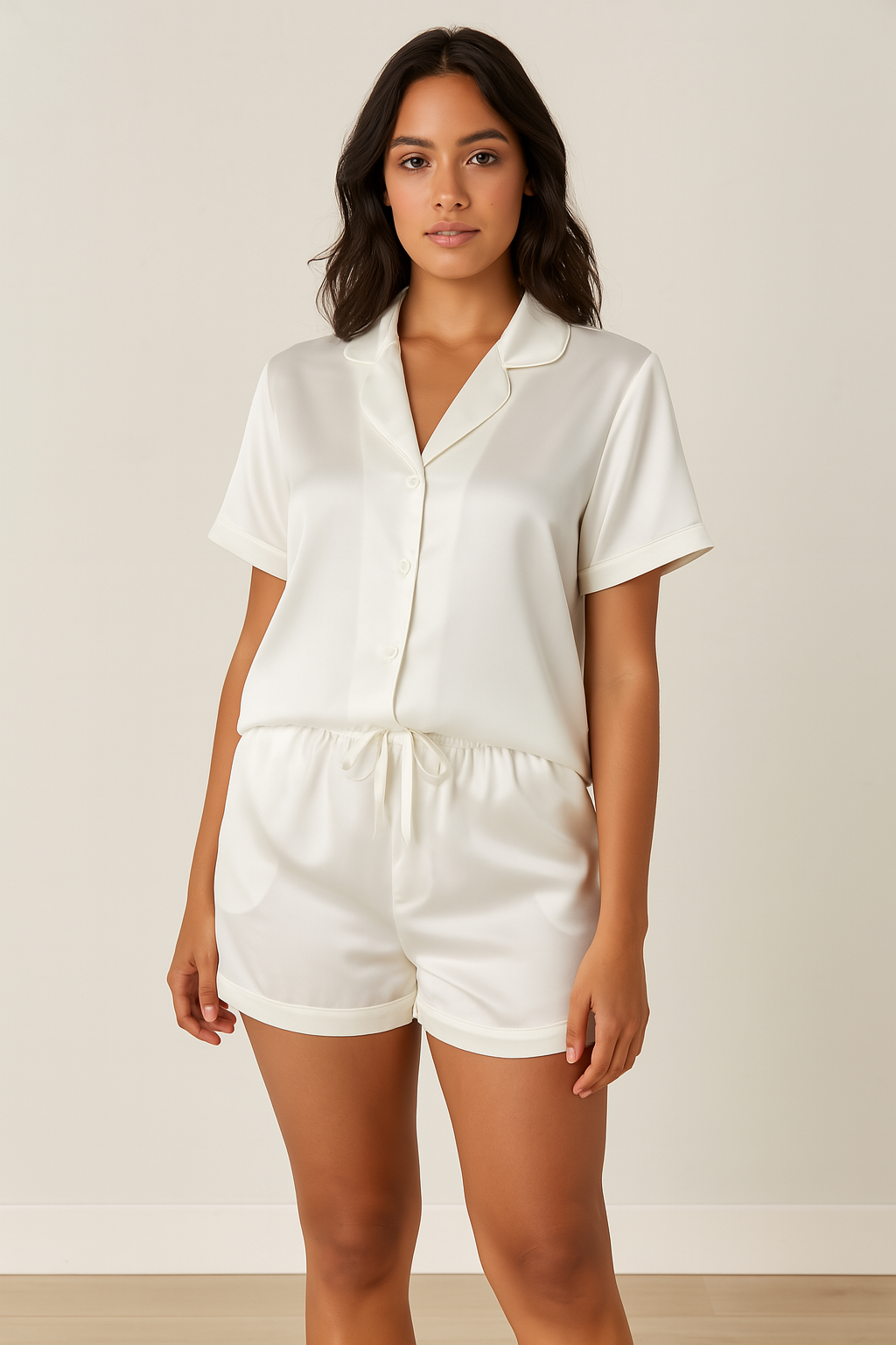 Luxury Silk Armany Short Pyjama Set – Short Sleeve Shirt & Shorts