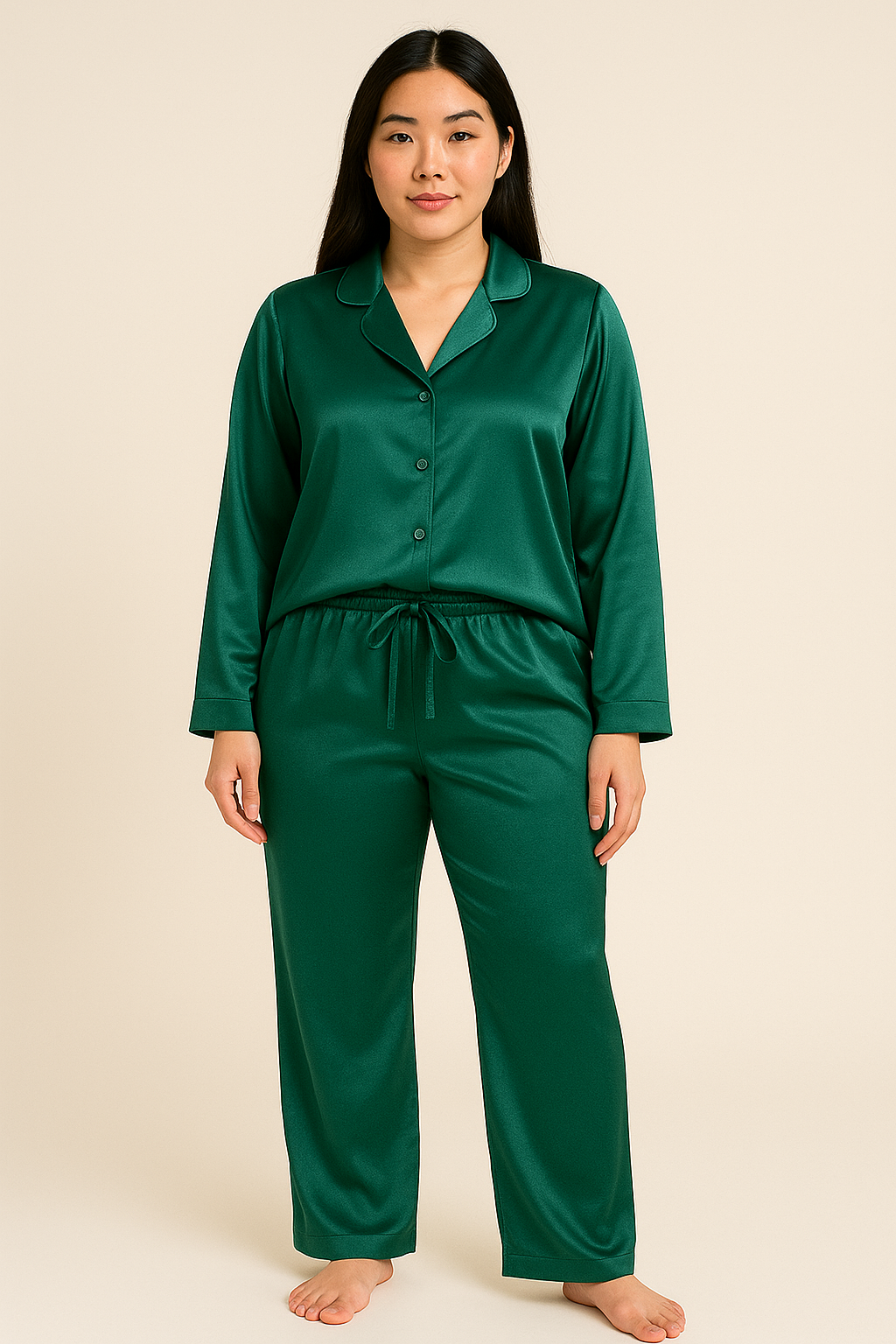 Luxury Silk Armany Pyjama Set Green